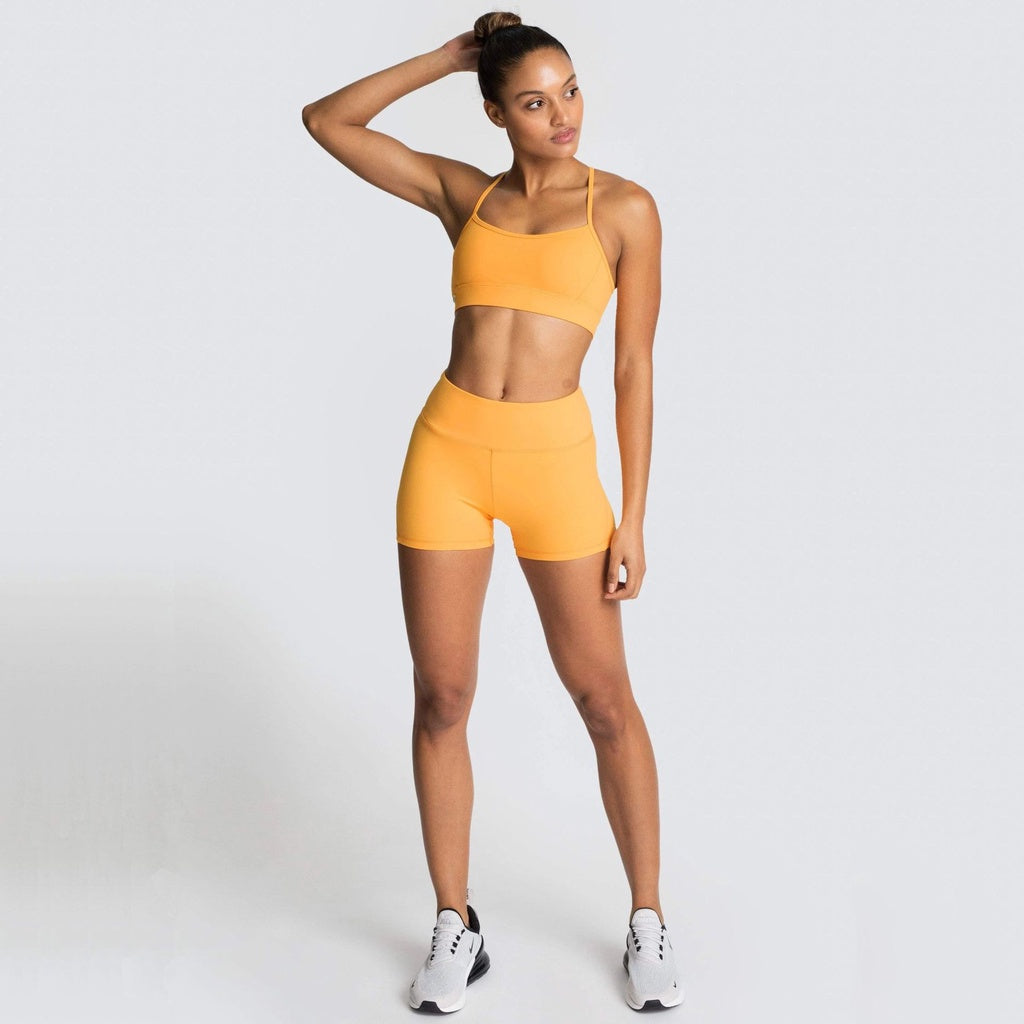 Women Cami Bra Crop Top + Cycling Shorts Girls Fitness Yoga Set Dress Gym  Wear