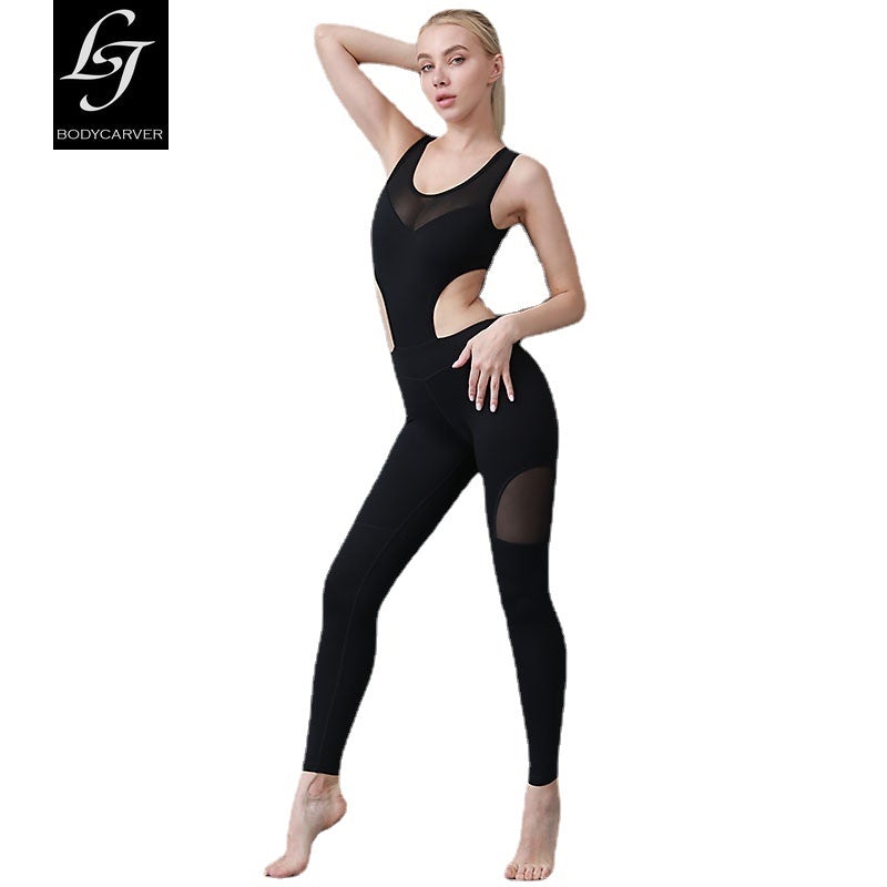 Ladies Sport Workout Leggings Net Mesh Fabric Fitness Yoga Pants
