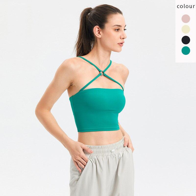 Women Sports Bra Shoulder Strap Yoga Top Shockproof Brassiers Sportwear –  BodyCarver