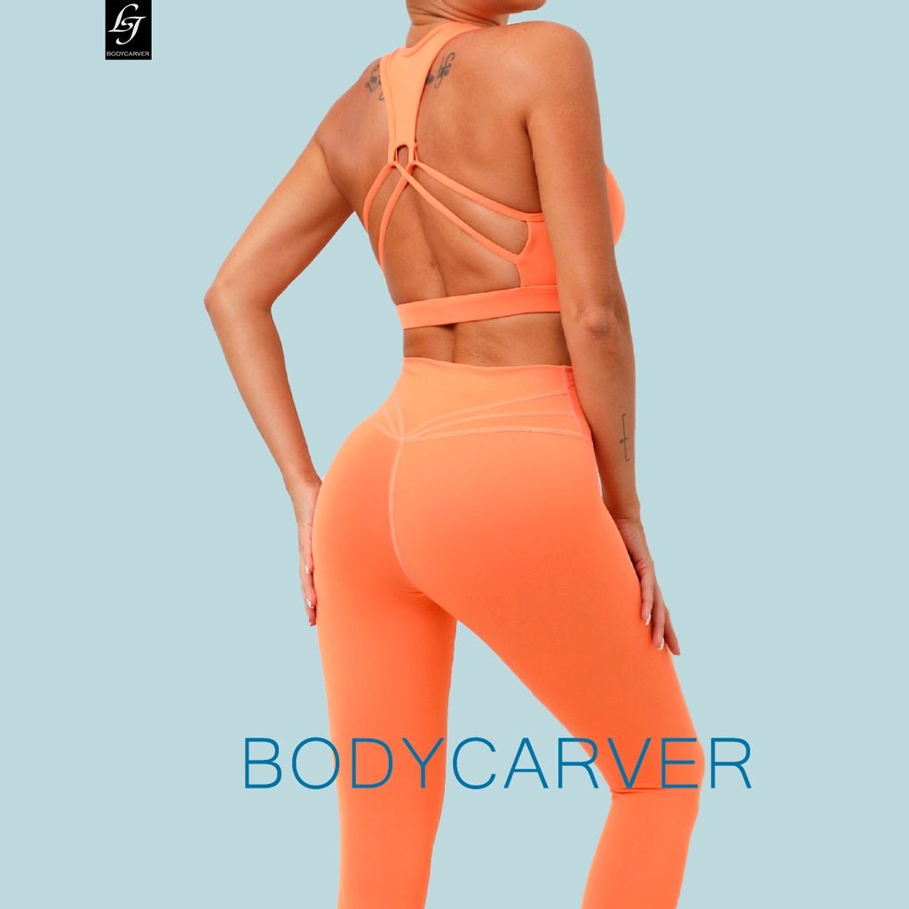 BODYCARVER Beauty Back Sports Yoga Outfit Women 2 Pcs Yoga Suit