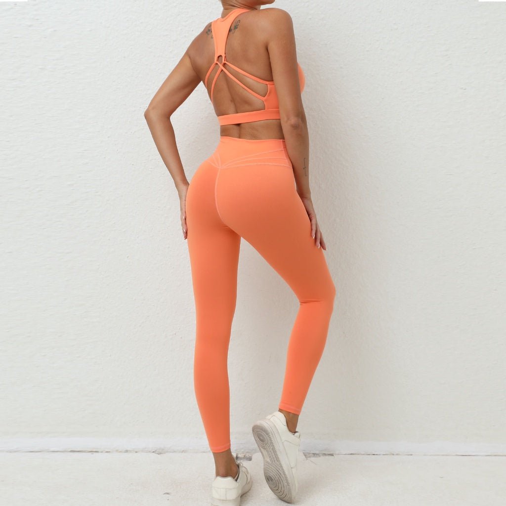 BODYCARVER Beauty Back Sports Yoga Outfit Women 2 Pcs Yoga Suit Shock –  BodyCarver