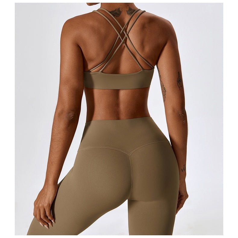  Brown 2 Piece Workout Set for Women Outfit Gym High