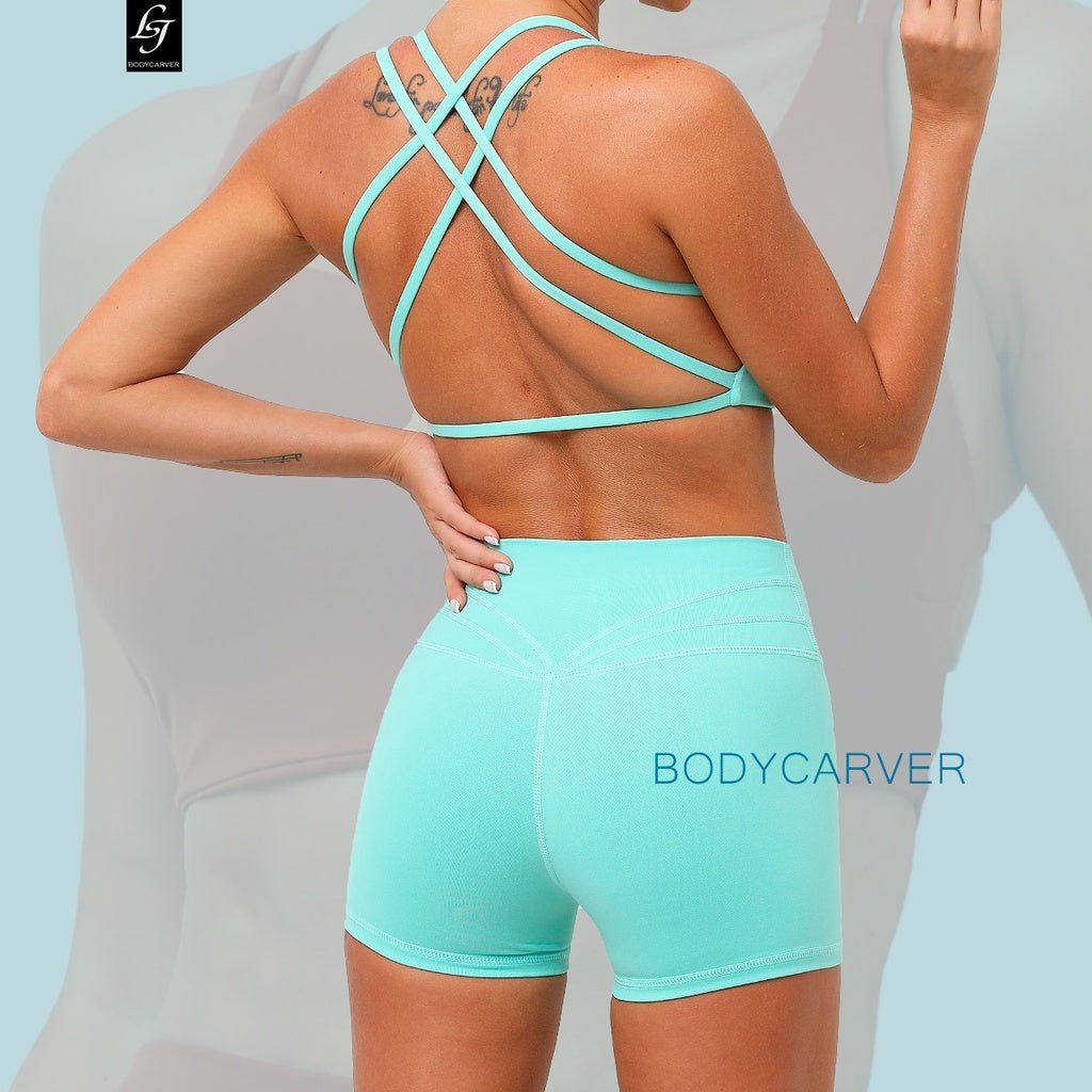BODYCARVER Classic Sports Set Wear Women High Elastic 2 Pcs Yoga Fitn –  BodyCarver