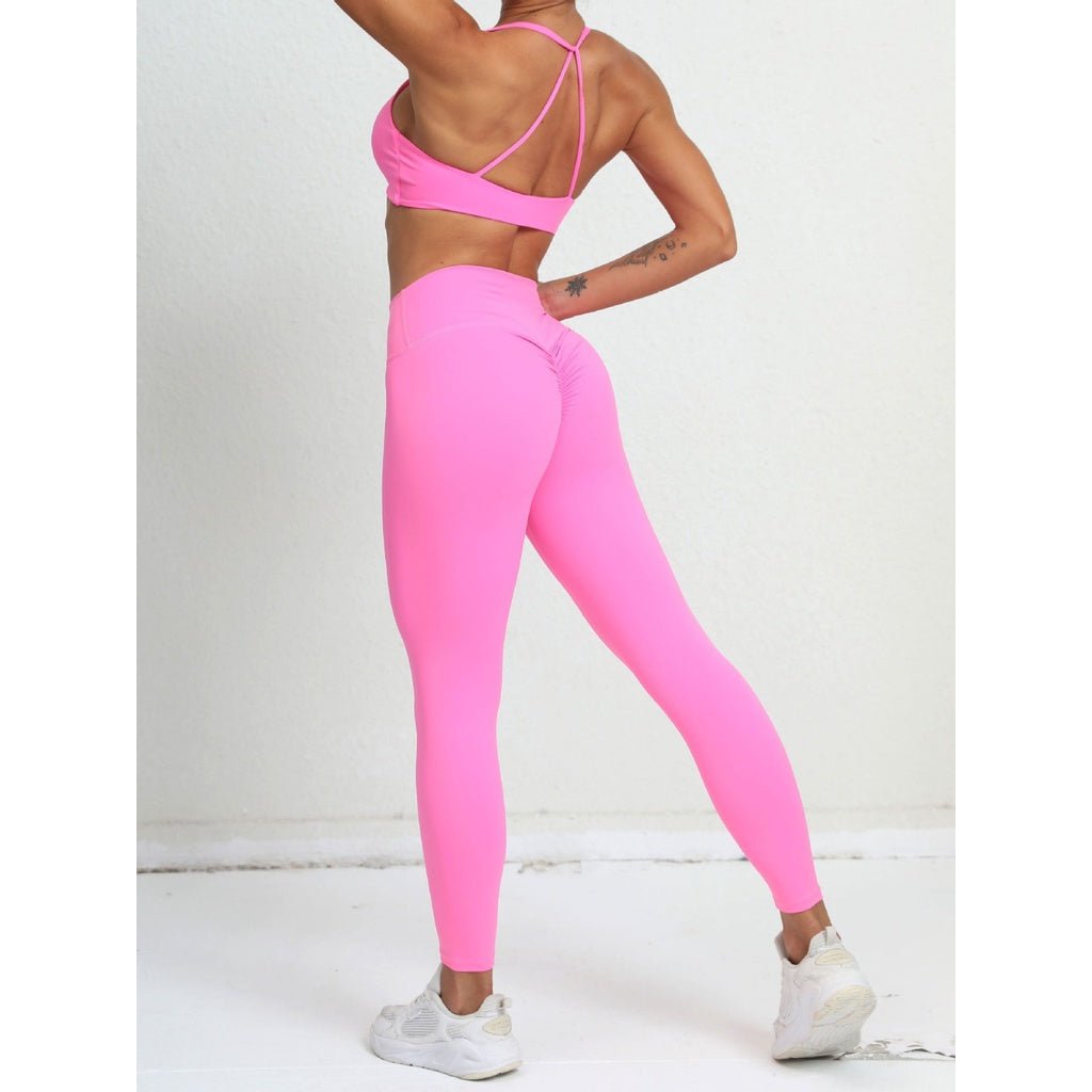 VAMPAR Hide Fitness Yoga Set Gym Sport Suits Sexy Women Sports Wear Girl  Clothing Yoga Pants Leggings Bra Top Sportswear : : Fashion