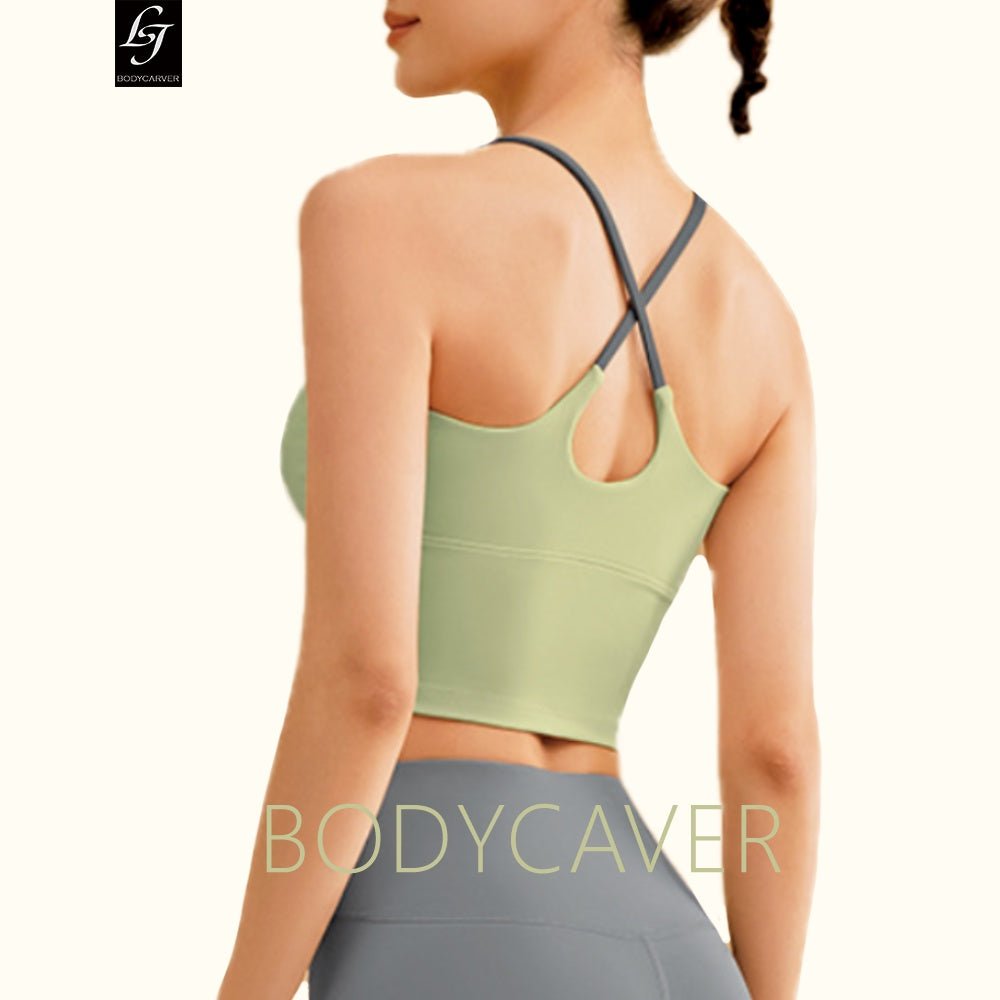BODYCARVER New Solid Color Sports Vest Women Plus Size Fixed Pad
